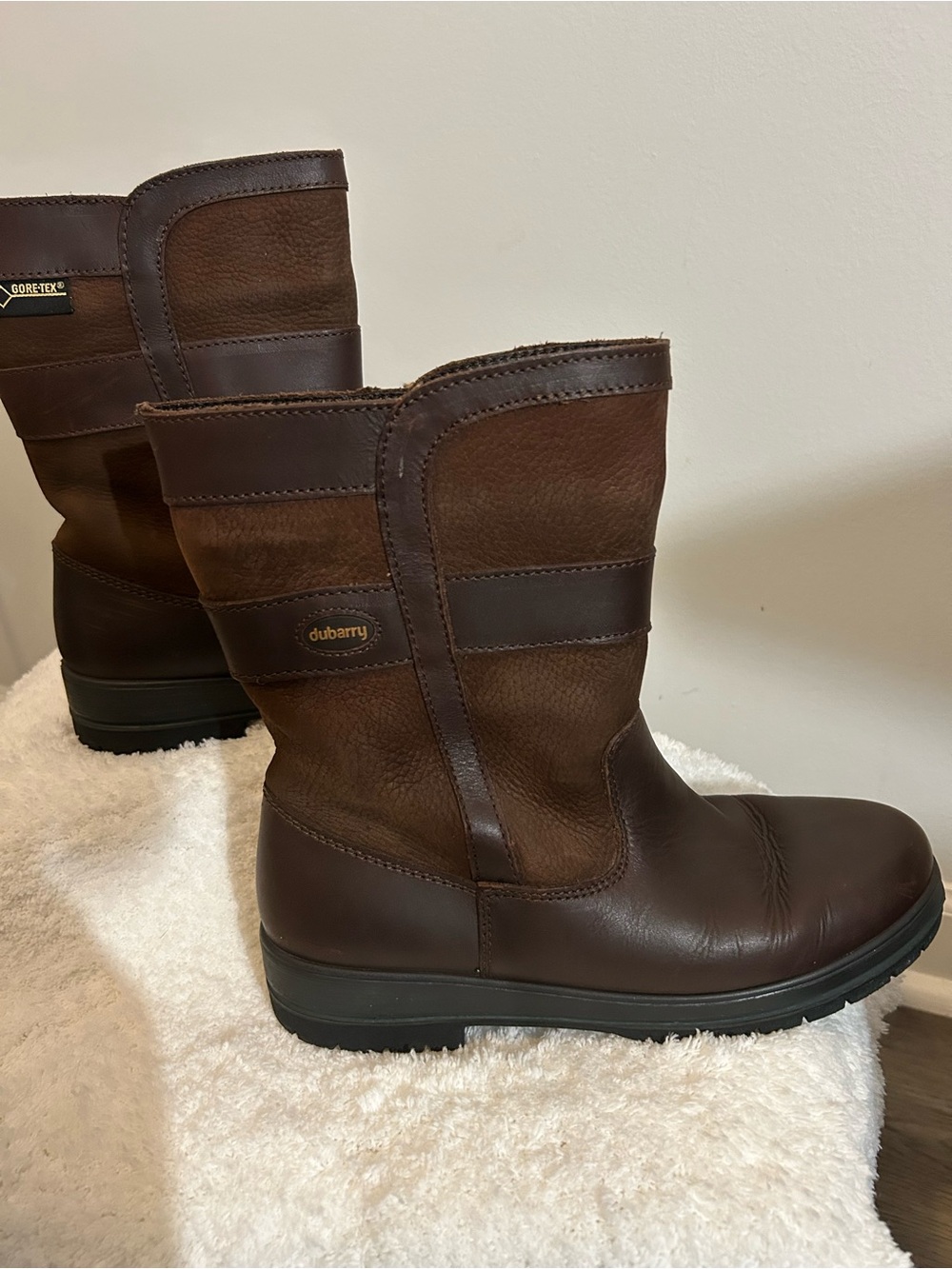 Dubarry of Ireland Brown Leather Waterproof Mid-Calf Boots